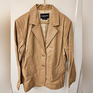 VTG - NWOT - Leather "Margaret Godfrey" Tan Coat - Size 18